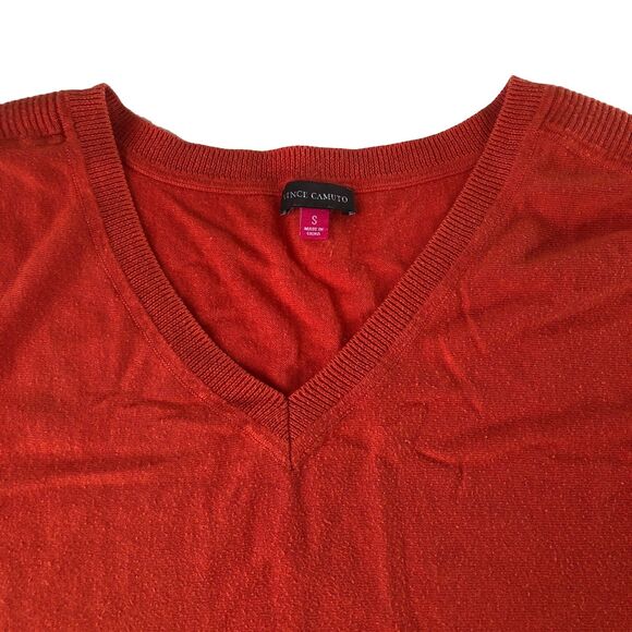 Vince Camuto Women’s Short Sleeve Knit Sweater Orange Relaxed Tag Size Small - Picture 9 of 11